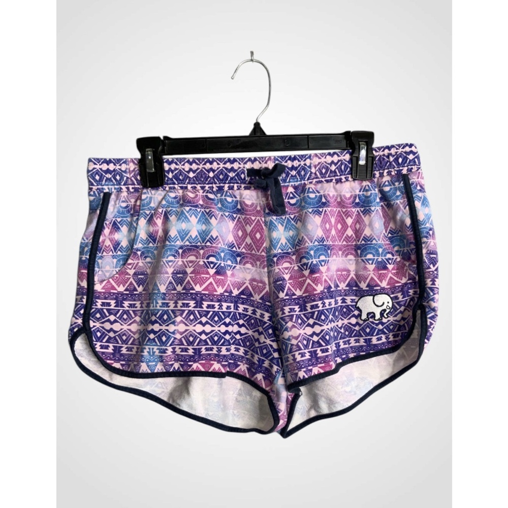 Ivory Ella Organic Cotton Aztec Print Athletic Shorts - Purple & Pink - Medium